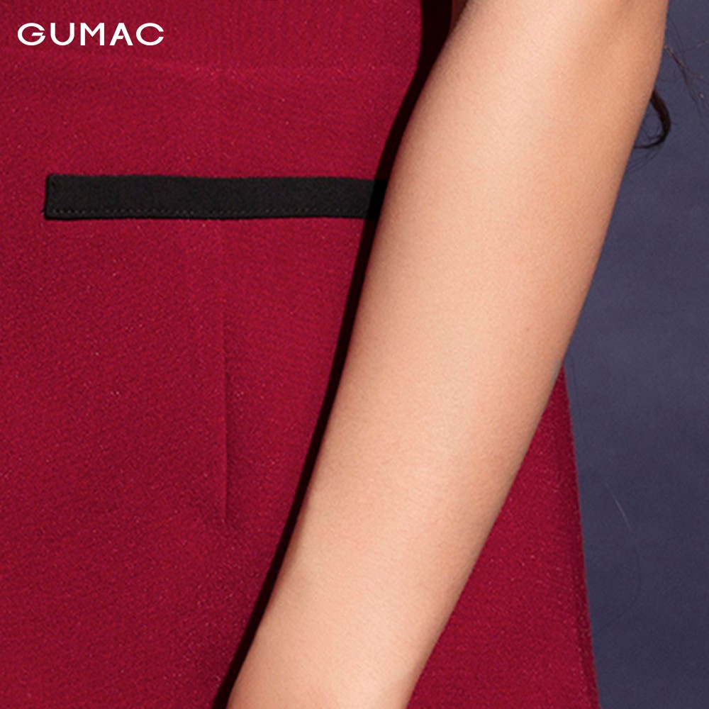 Chân váy nữ phối viền GUMAC màu đỏ đủ size, sang trọng CV12039 | BigBuy360 - bigbuy360.vn