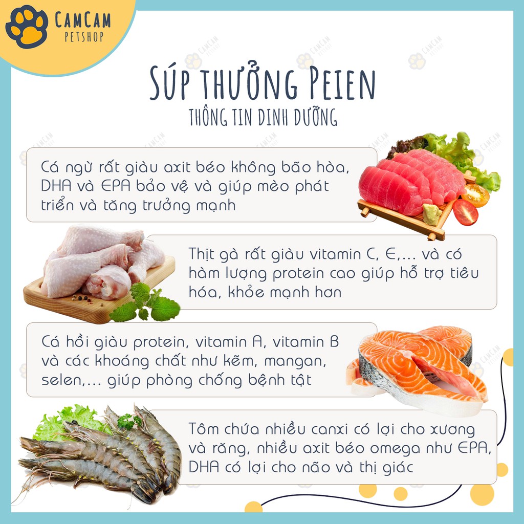 Súp thưởng cho mèo Peien Thanh 15gr - Snack cho mèo dạng soup