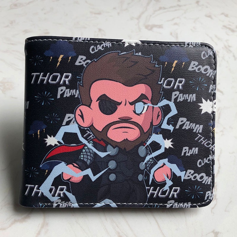 Ví Gập Ngắn Gập Đôi In Hình Siêu Anh Hùng Marvel Phiên Bản Siêu Anh Hùng Cho Nam