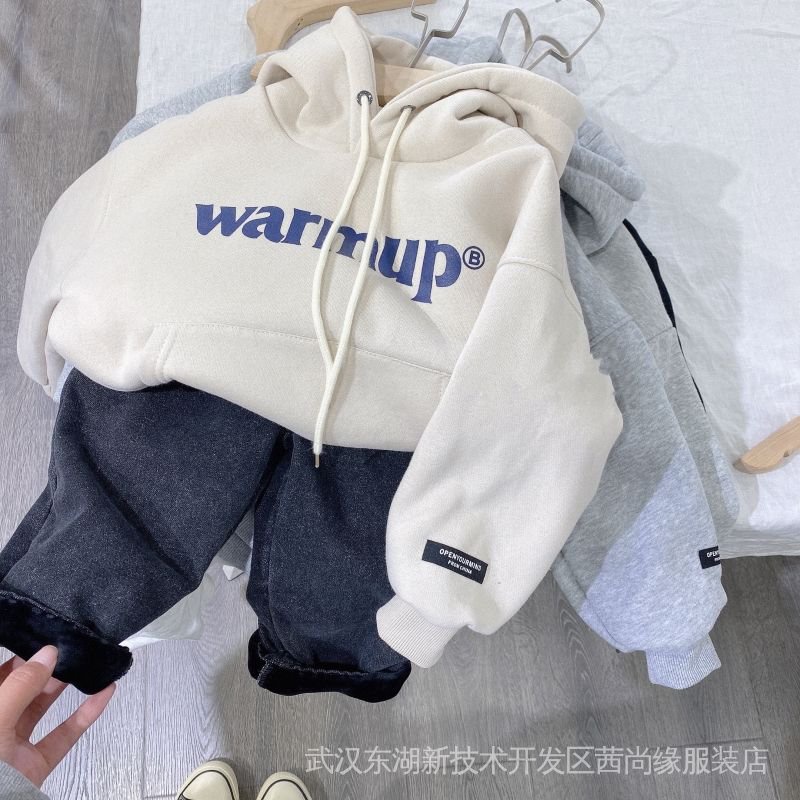 Áo Hoodie Dày Dặn Phong Cách Hàn Quốc Thời Trang Thu Đông Mới Cho Bé Trai Và Gái