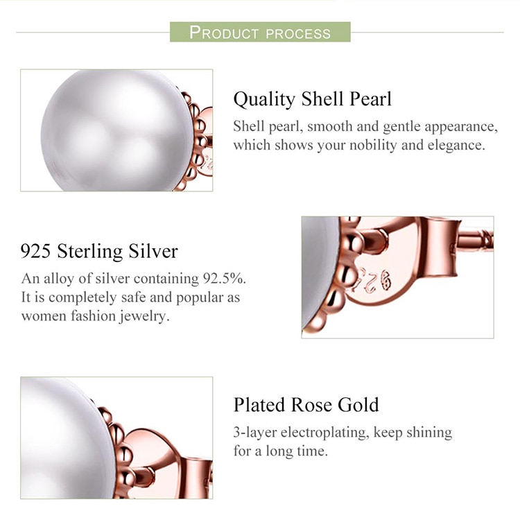 Khuyên Tai Bamoer Làm Từ Bạc 925 Đính Ngọc Trai Nhân Tạo Kiểu Dáng Thời Trang