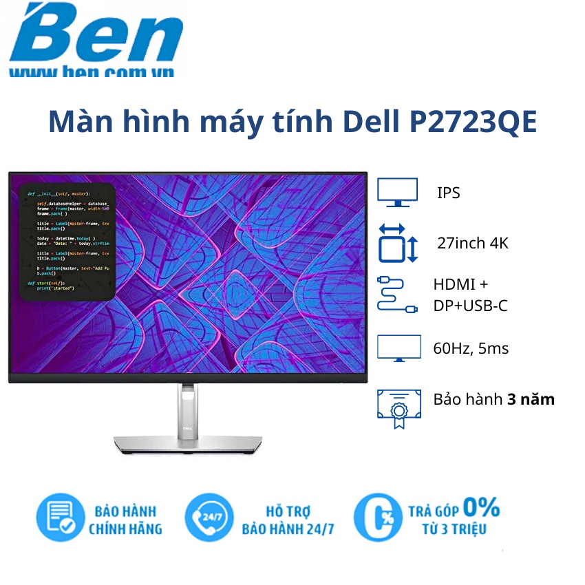 Màn hình máy tính 27 inch Dell P2723QE 4K IPS USB-C
