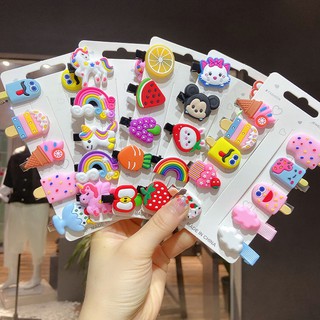 Set 10 kẹp tóc hoa quả hoạt hình cute cho bé