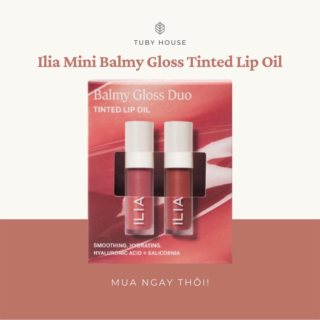 Set son Dưỡng Có Màu Ilia Mini Balmy Gloss Tinted Lip Oil Duo