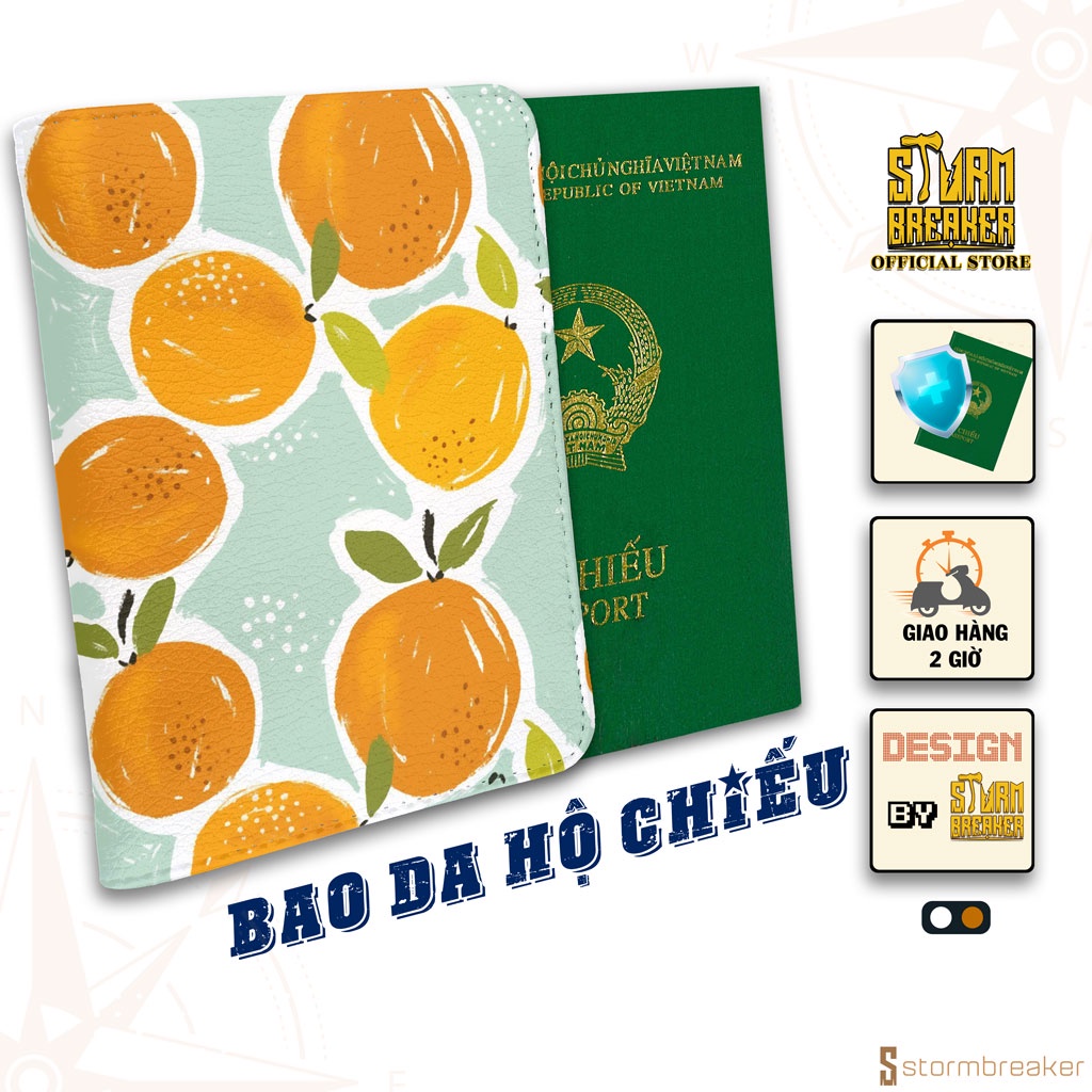 Bao Da Hộ Chiếu / Passport Du Lịch Nam - Nữ ( in tên cá nhân ) Orange - LT018 STORMBREAKER