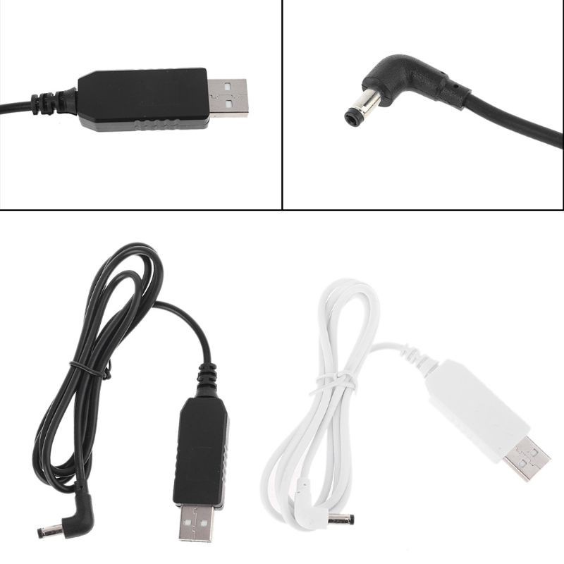 QJ  Universal 90 Degree USB 5V to 12V 4.0x1.7mm Power Supply Cable for Tmall Smart Bluetooth Speaker Echo Dot 3rd Router LED Strip 1m