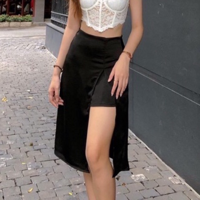 Quần váy xẻ tà