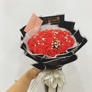 Bó hoa sáp hồng đỏ