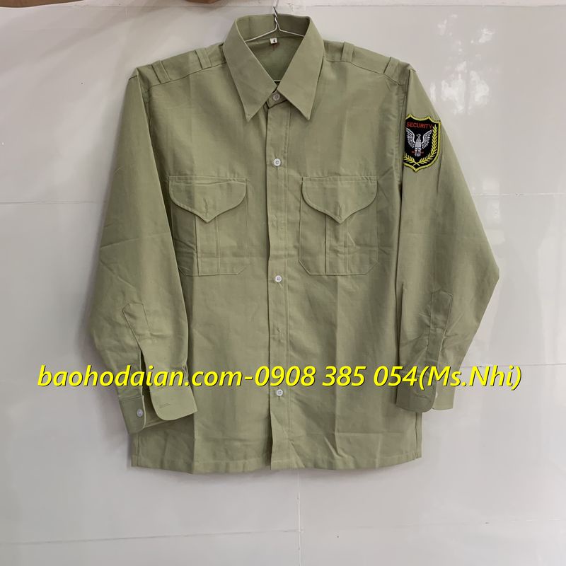 Áo bảo vệ dài tay màu xanh vỏ đậu chất vải kate ford thấm hút mồ hôi