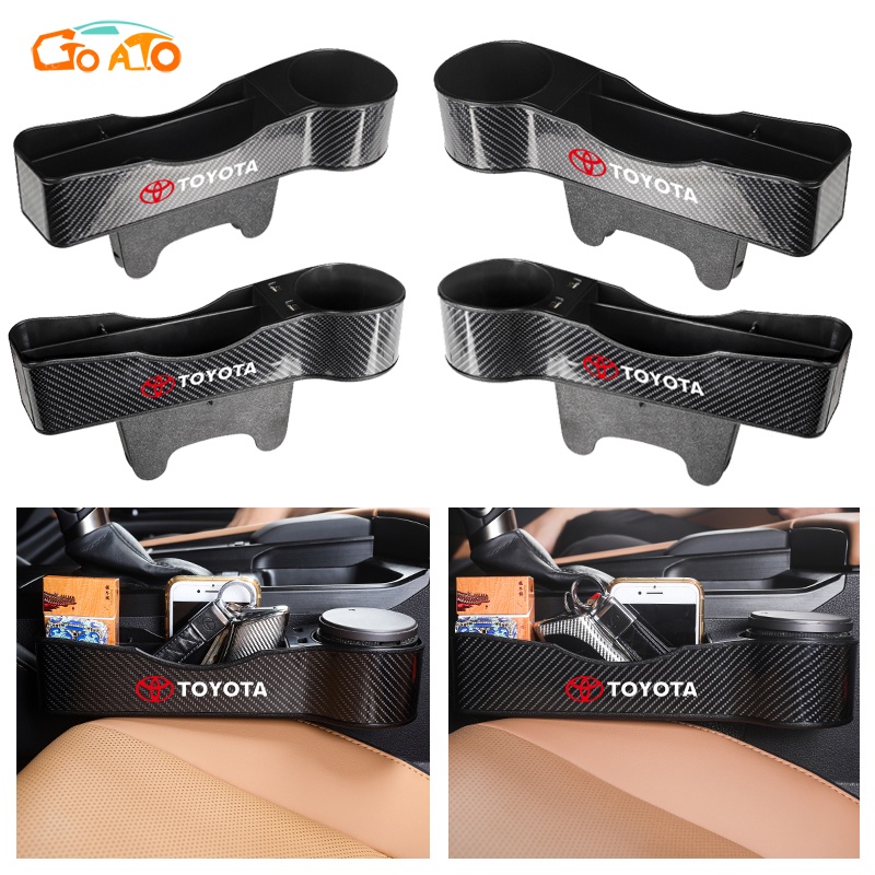 GTIOATO Khay Để Đồ Khe Ghế Ô Tô Khay ĐựNg Đồ Ô Tô Khay Đựng Đồ Khe Ghế Ô Tô Sợi Carbon Đồ Đa Năng Cắm Khe Ghế Ô Tô Khay Đựng Đồ Đa Năng Cắm Khe Ghế Xe Cho Toyota CHR Raize Corolla Cross Rush Fortuner Yaris Innova Vios Prius C Wigo Sienta Land