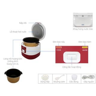 Nồi cơm điện Midea 2 lít MR-SM2061