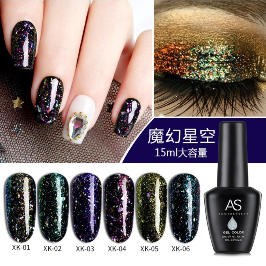 Sơn Gel AS vỏ đen Mã XK màu khổng tước ( Cam Kết Chính Hãng - làm khô sơn gel bằng máy hơ uvled )
