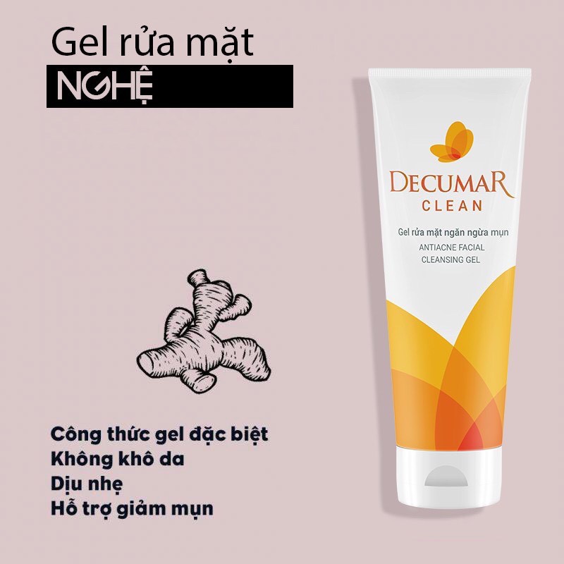 Decumar Clean ( 100g ) gel rửa mặt ngăn ngừa mụn