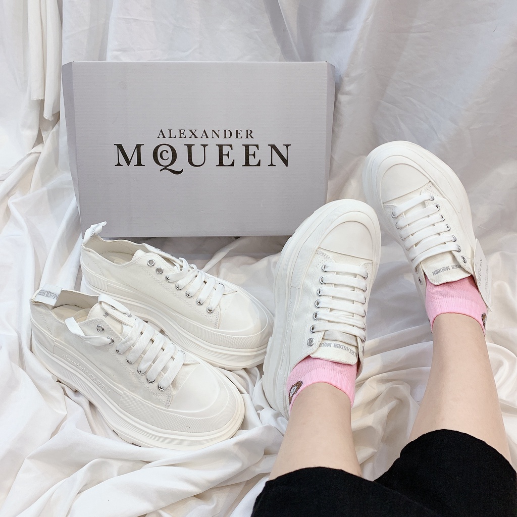 Giày Thể Thao Nam Nữ NgoThang MC 2020 Trắng Đế Cao