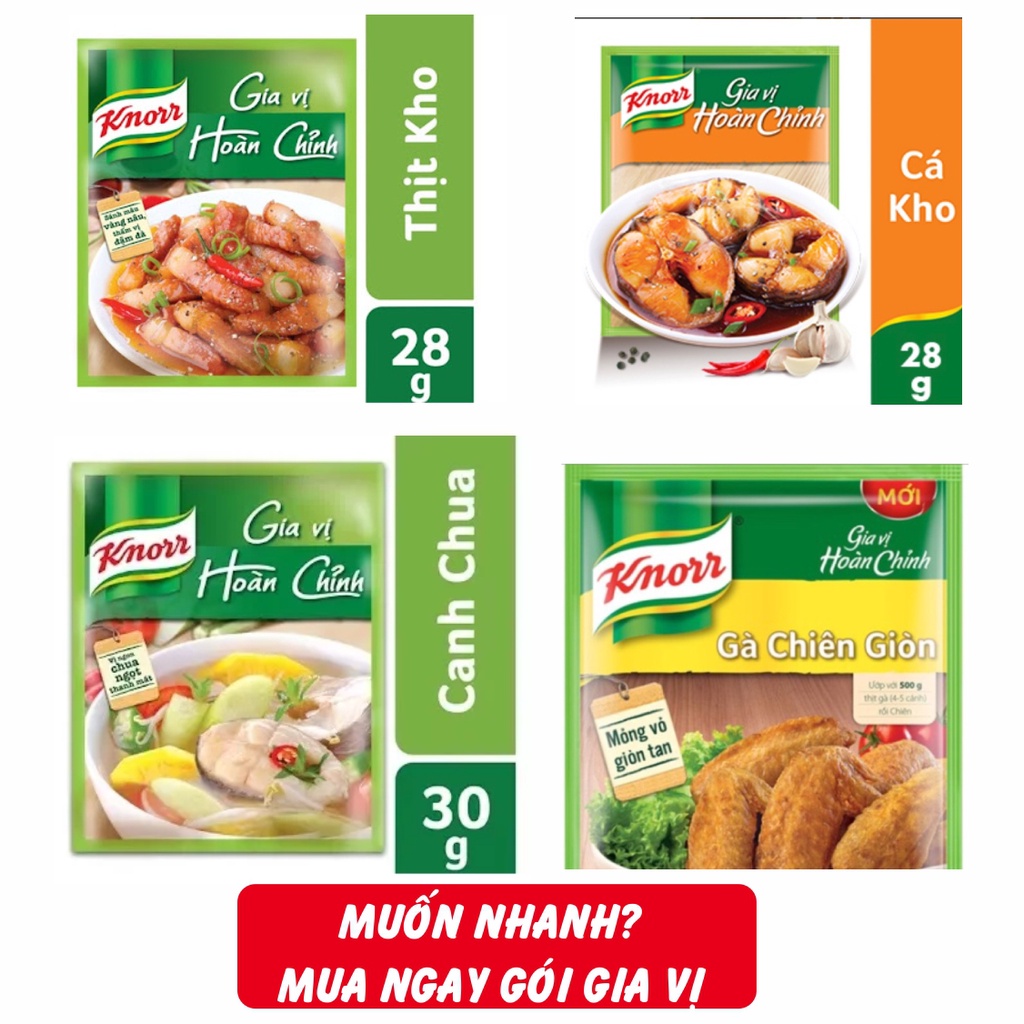 Gia vị kho cá, gia vị kho thịt, gia vị nấu canh chua, bột gà chiên giòn ngon khó cưỡng