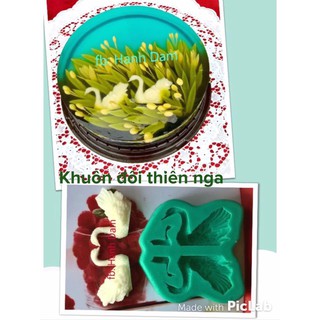 Khuôn thiên nga mẹ con (silicon màu trắng)