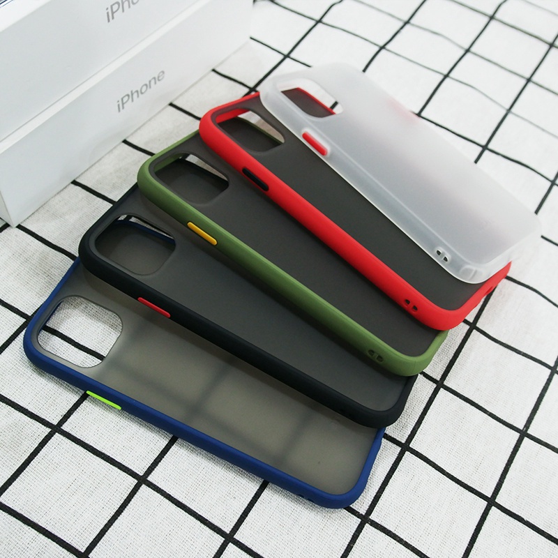 Ốp điện thoại chống sốc không bám vân tay màu trơn thời trang thích hợp cho iPhone X Xs Max Xr 6 6s 7 8 Plus 11 Pro Max