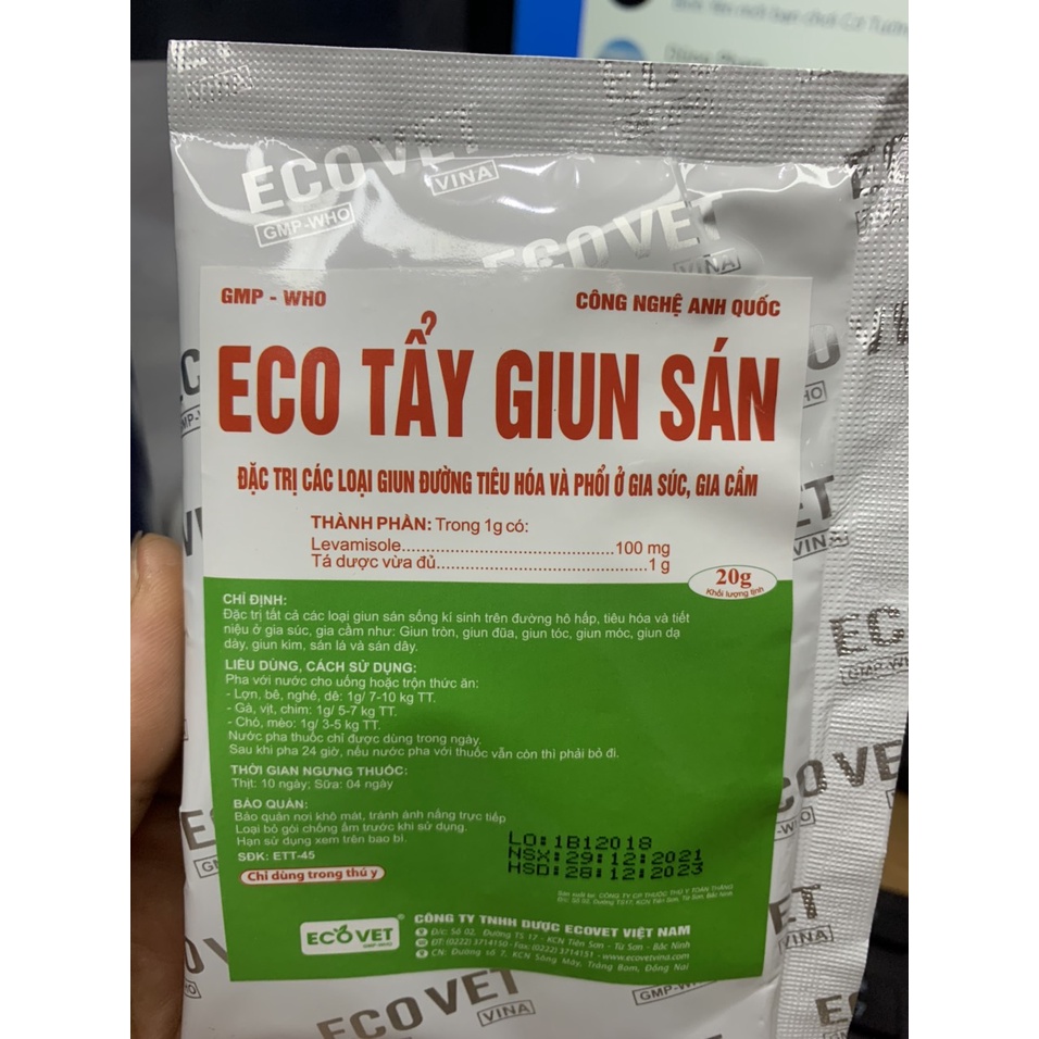 Eco_TẩyGiunSán  Dùng cho các loài vật nuôi TayGiunSan
