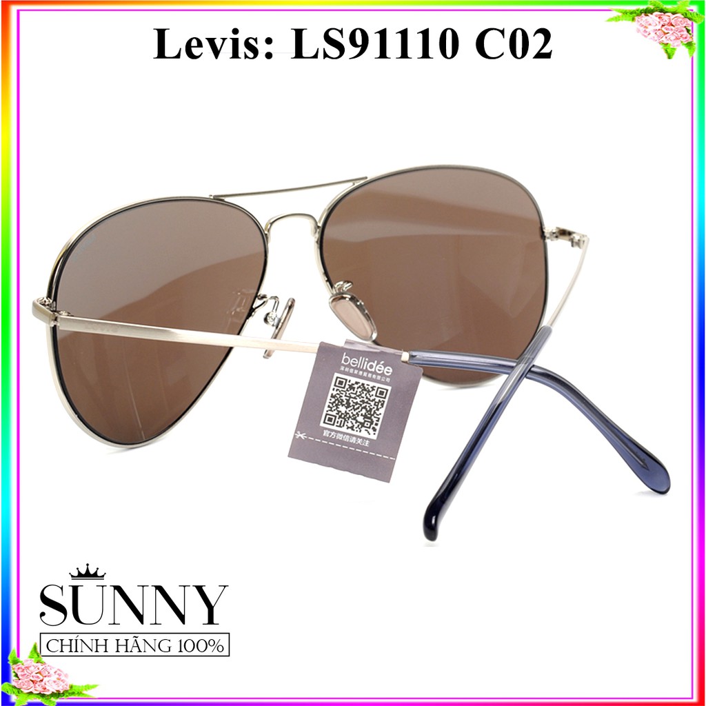 Kính mát nam nữ thời trang Levis LS91110 C02 chính hãng, thiết kế dễ đeo bảo vệ mắt
