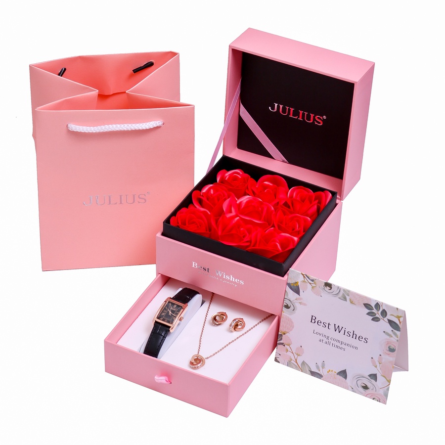 Combo đồng hồ nữ Julius JA-1338 và phụ kiên