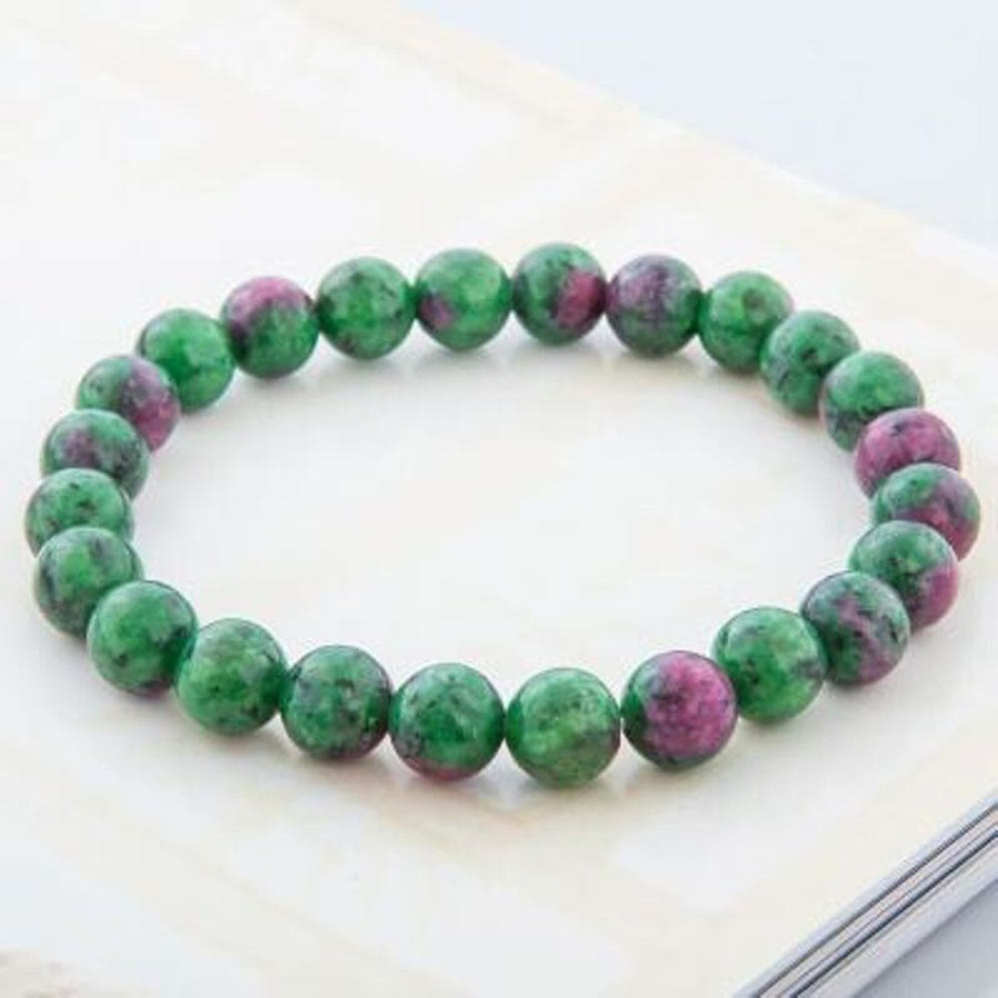 Vòng Đeo Tay Mặt Kính Đá RUBY TANZANIA Tự Nhiên - Bảo Hành 8MM