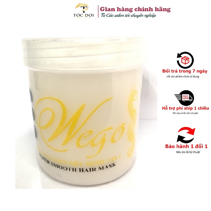 Kem ủ xả tóc Wego 1000ml siêu mềm mượt , hương thơm lưu lâu hàng Việt Nam Hair salon Tóc Đợi