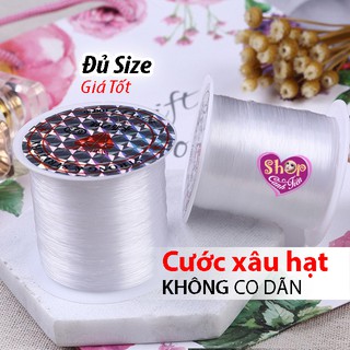 Cuộn Dây Cước Không Co Dãn trong suốt, Đen đủ size 0,2 - 0,8mm (Cước xâu vòng, cước câu cá Không đàn hồi)