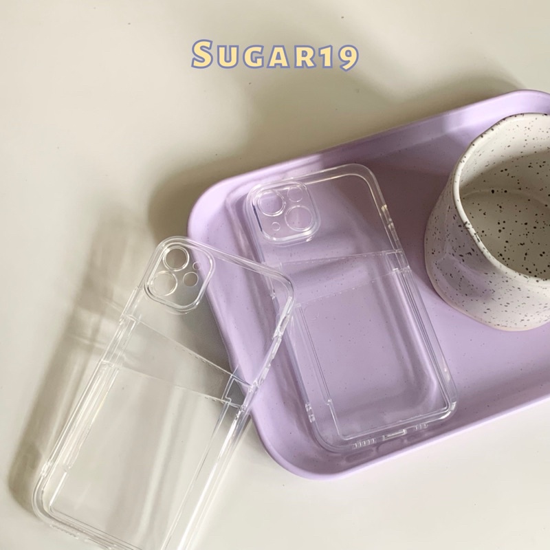 Ốp trong suốt đựng thẻ card 2 ngăn Sugar19