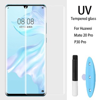 Miếng Dán Kính Cường Lực UV Full Màn Keo Nước Cho Huawei P30 Pro - Trong Suốt