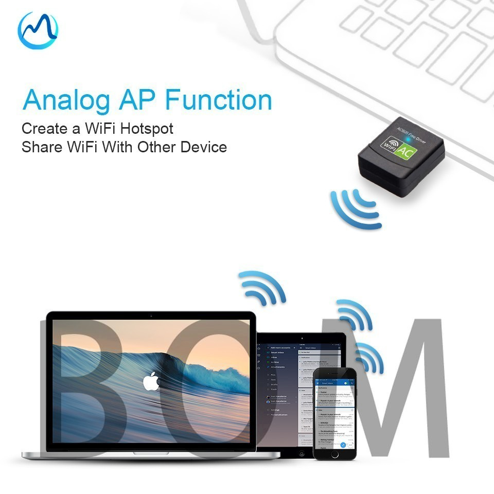 Usb chuyển đổi Wifi Bluetooth 2 trong 1 600mbps cho PC / laptop / máy tính để bàn chất lượng cao