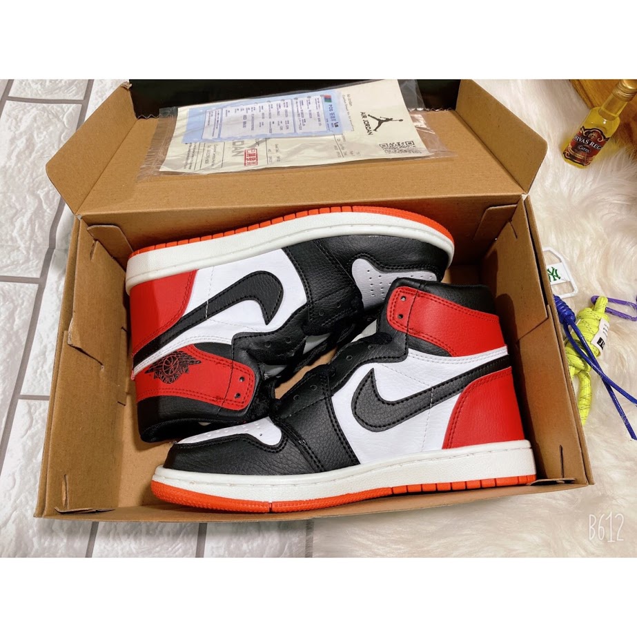 Giày Sneaker JORDAN 1 cao cổ đen đỏ , Giày Thể Thao JODAN JD1 nam nữ