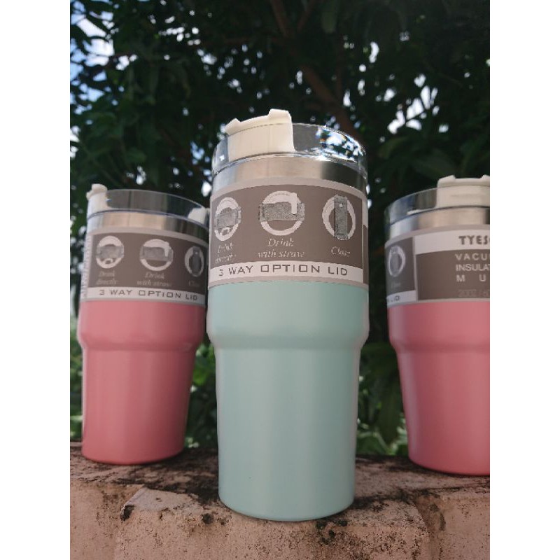 Ly giữ nhiệt Tyeso Tyseo, Ly giữ nhiệt Hàn Quốc 900ml- 600ml tặng sticker ống hút đi kèm