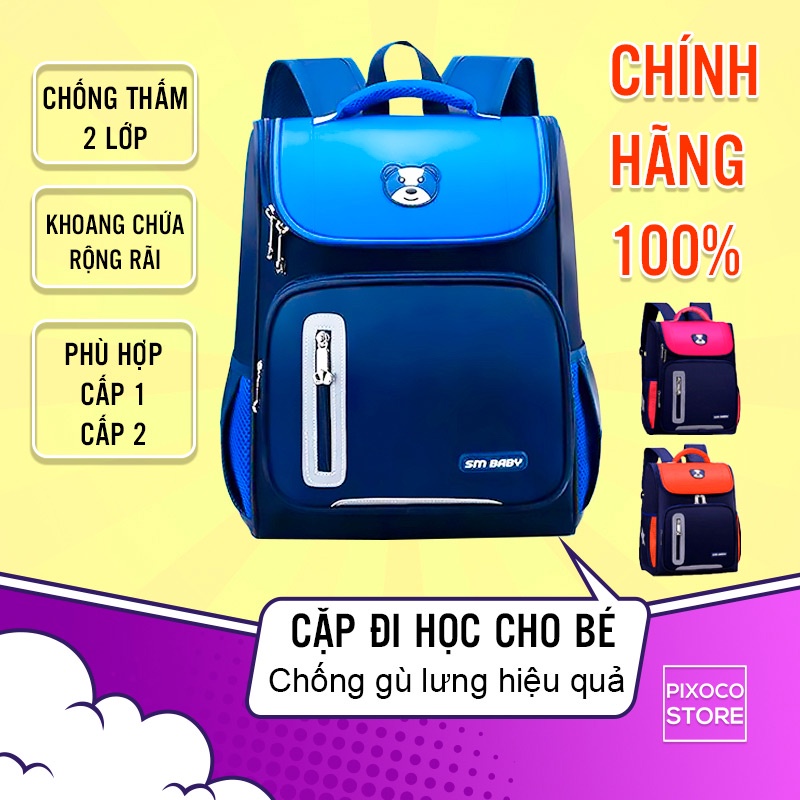 Balo chống gù, cặp chống gù học sinh tiểu học lớp 1 đến lớp 5 nhiều mẫu bé gái bé trai, chống thấm, hàng loại 1