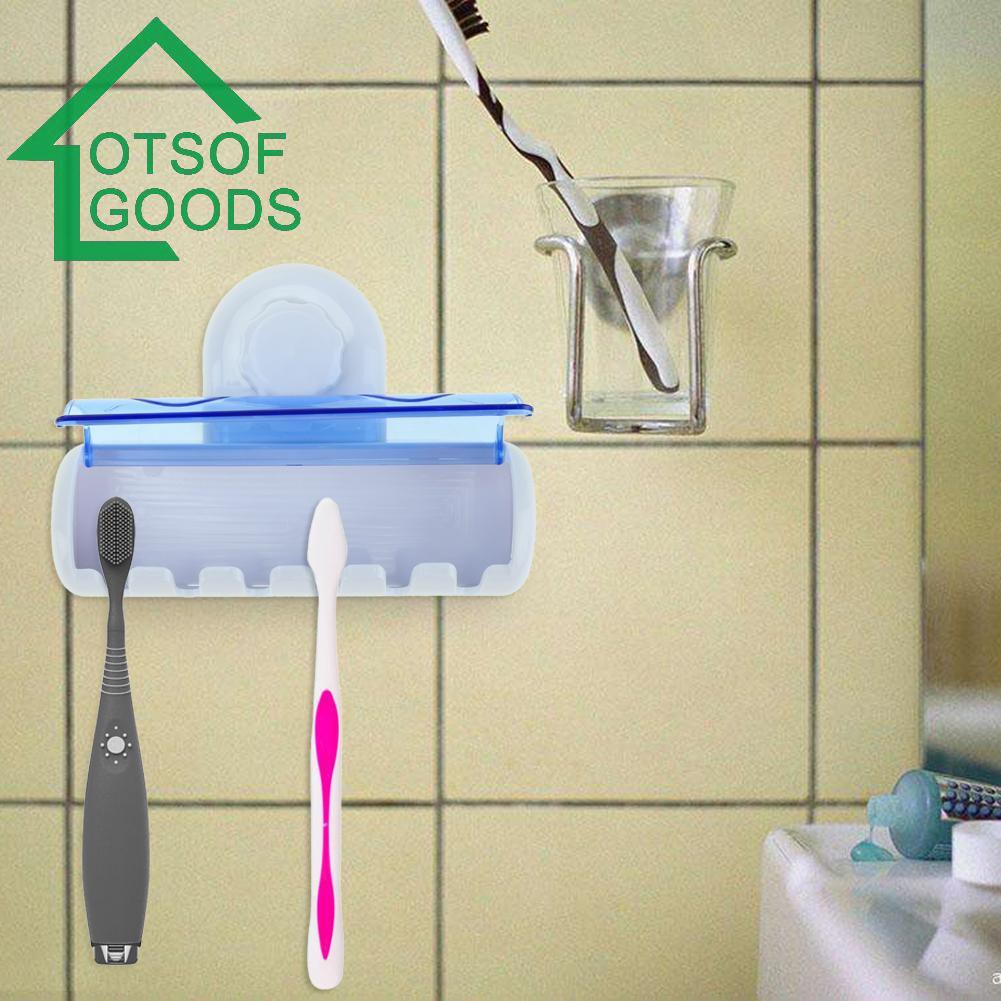 Giá đựng 6 bàn chải đánh răng chống bụi có cốc hút gắn tường tiện lợi