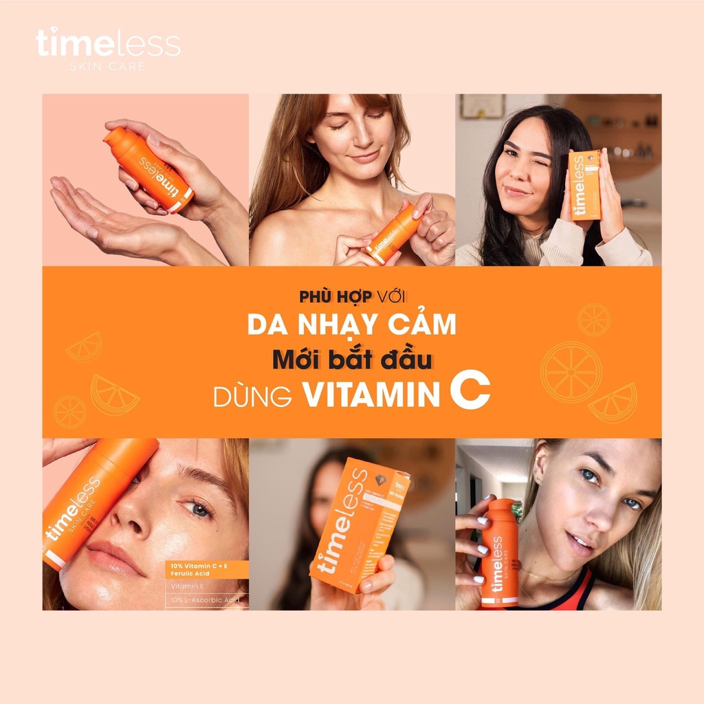 Tinh Chất Dưỡng Sáng Da Timeless 10% Vitamin C + Vitamin E + Ferulic Acid Serum (30ml)