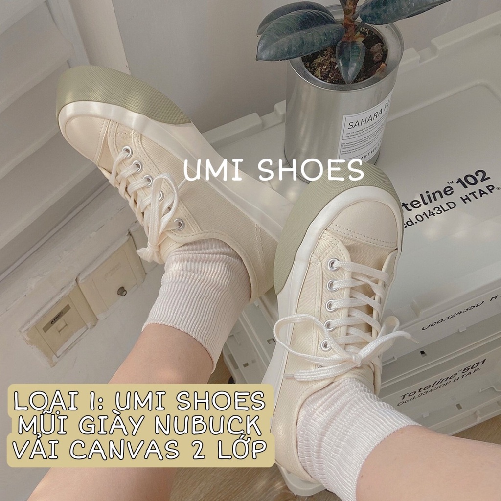 [SẴN-NOWSHIP] Giày thể thao nữ vải canvas đế bằng bánh mì cao 4cm hot mới ulzzang retro màu đen/xanh/kem đẹp bata basic