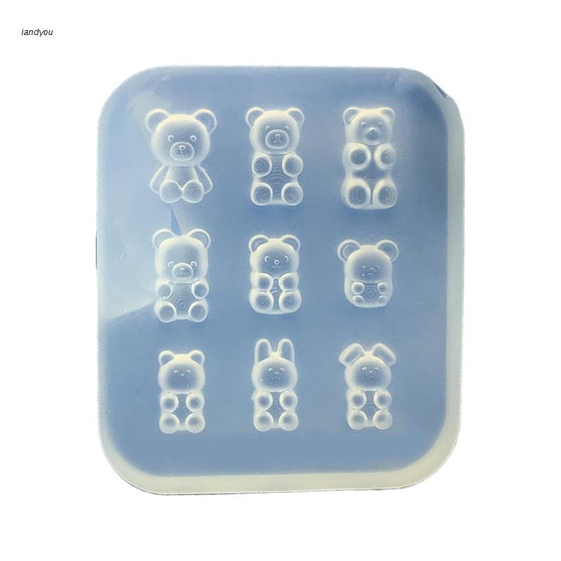 ✿ Khuôn Silicone Làm Móc Khóa Hình Gấu Nhỏ