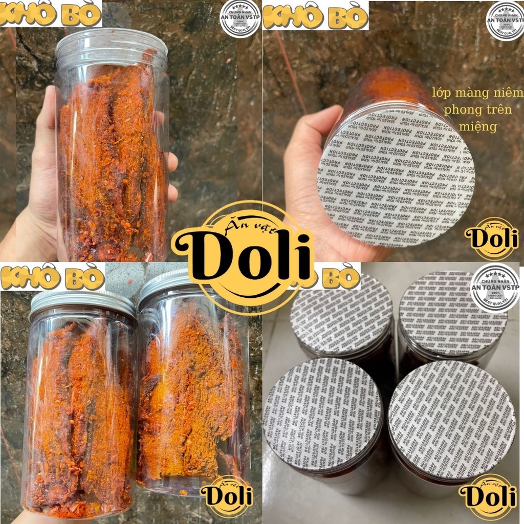 Khô bò miếng đập dập mềm 300gr - Khô Bò Hồng Ngự - Khô Bò Nhà Làm Cực Sạch Và Ngon - DOLI