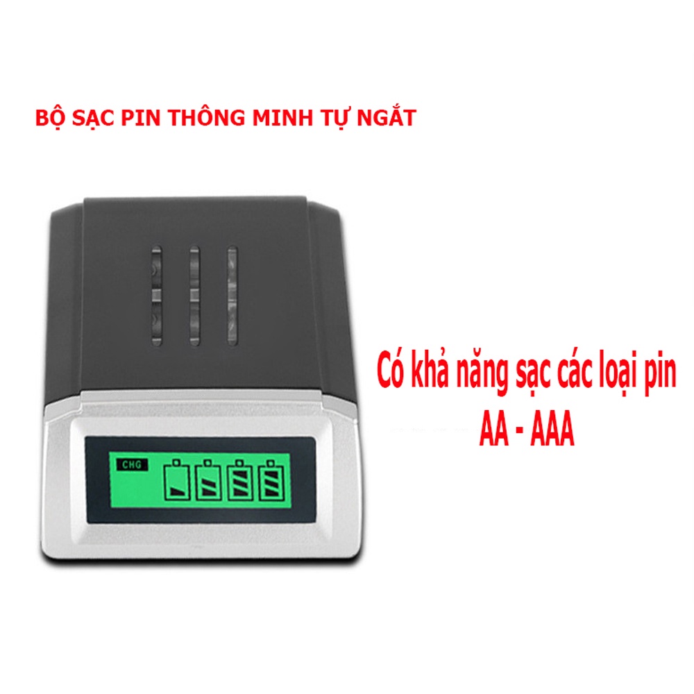 Bộ sạc pin tiểu AA AAA tự ngắt Victor C305 có màn hình LCD