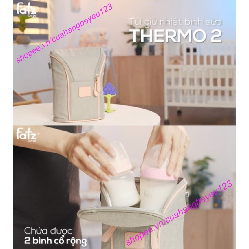 Túi giữ nhiệt đôi cho 2 bình sữa có dây đeo Fatz FatzBaby - Thermo 2 - FB2016SL