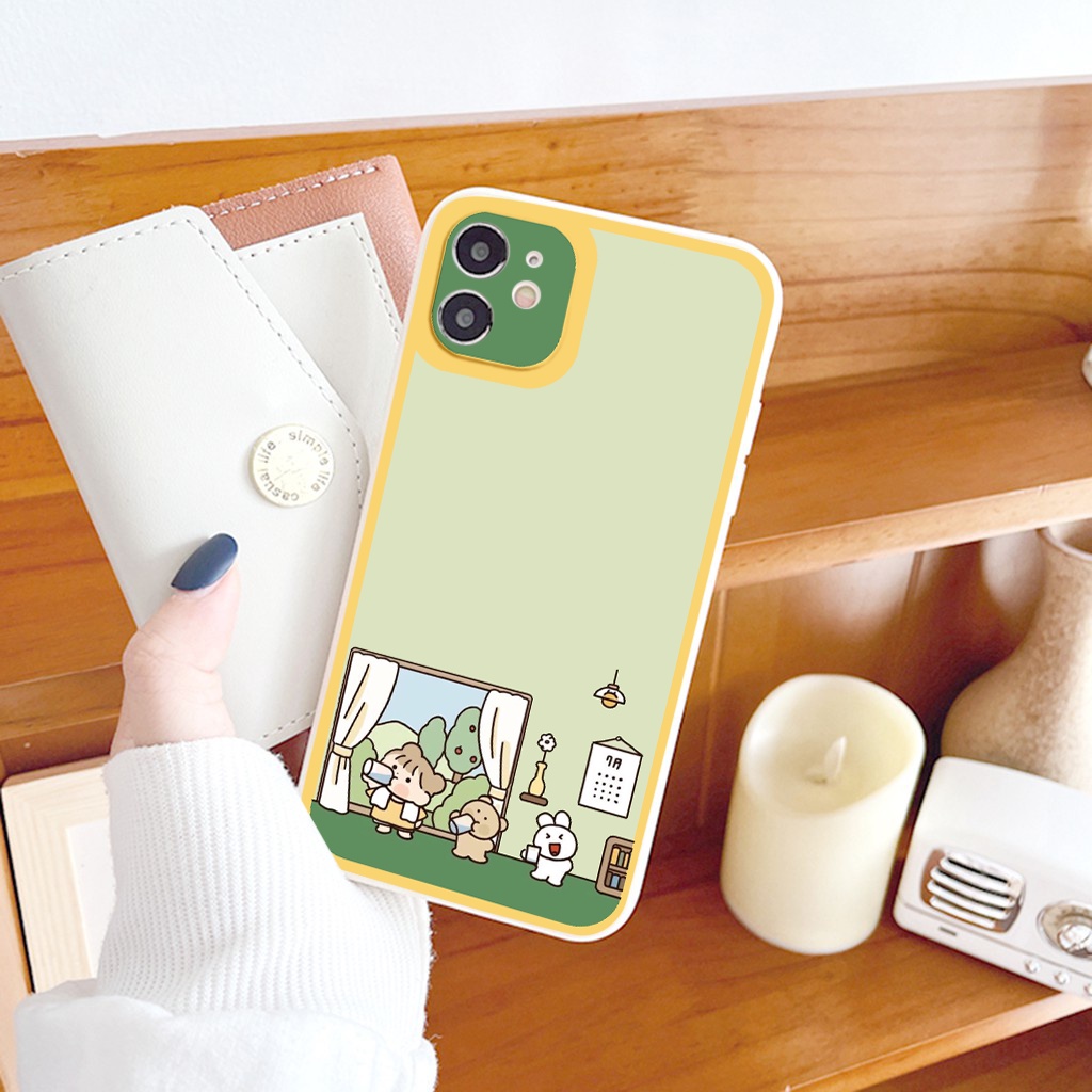 Ốp iphone - Ốp lưng iphone cạnh vuông viền camera Hoạt hình cô bé 2 chỏm dành cho ip 6 đến 14promax - ng026