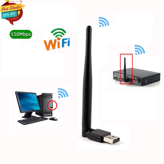 Ăng Ten Thu Sóng Wifi 7601 2.4ghz Cho Dvb-T2 Và Dvb-S2 Tv Box