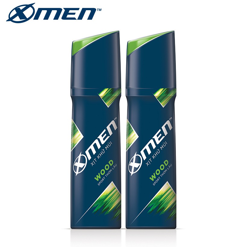 [Mã COSXMEN04 giảm 8% đơn 250K] Combo 2 Xịt khử mùi X-men Wood 150ml