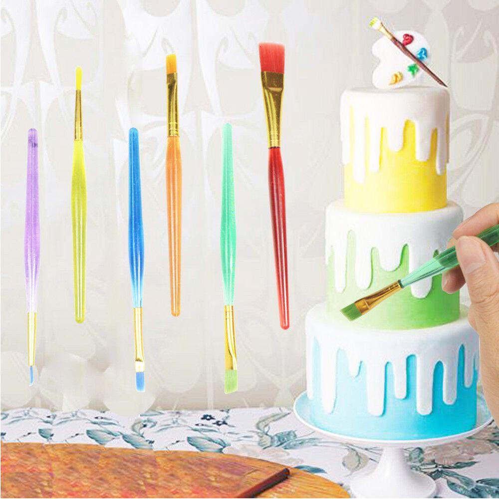 Set 6 Cọ Vẽ Trang Trí Bánh Kem Tráng Miệng DIY