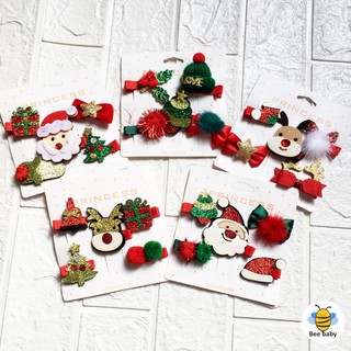 Set 5 Kẹp Tóc Noel Siêu Xinh, Quà Tặng Noel, Giáng Sinh Cho Bé