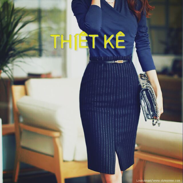 CHÂN VÁY BÚT CHÌ SOC XANH XE TRƯƠĆ LƯNG CAO THÍÊT KÊ@@