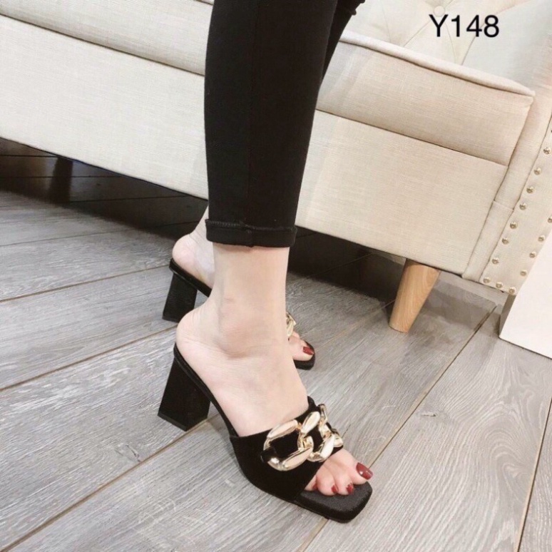 Guốc Nữ 5 Phân Chất Da Kết Hợp Trang Tí Xích Sang Đẹp Hàng Loại 1 Size 35 - 39 Giá Xưởng