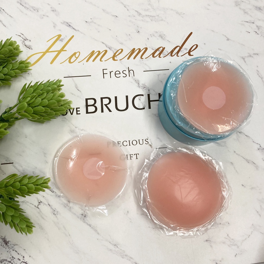 Miếng dán nhũ hoa hình tròn chất liệu silicon - hộp 5 cặp