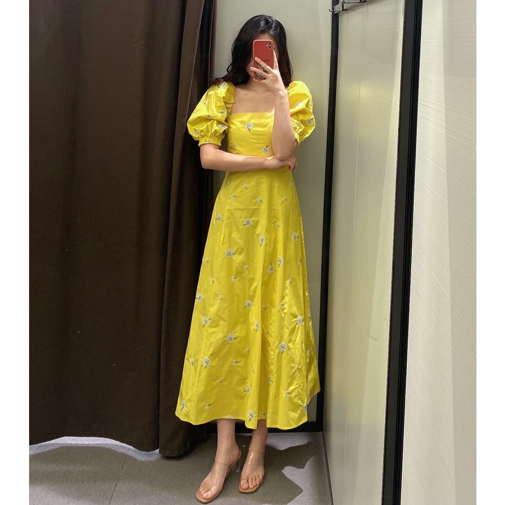 Zara Đầm Lụa Thêu Họa Tiết Thời Trang Mùa Xuân 2022 Cho Nữ2436320 2436/320