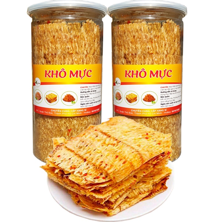 [500G] COMBO 2 HŨ MỰC HẤP CỐT DỪA - MỰC ÉP TẨM GIA VỊ SKFOOD MỖI HŨ 250G